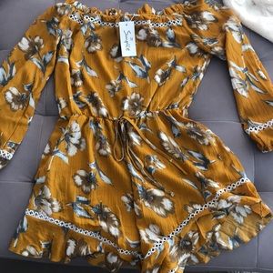 Floral off shoulder romper